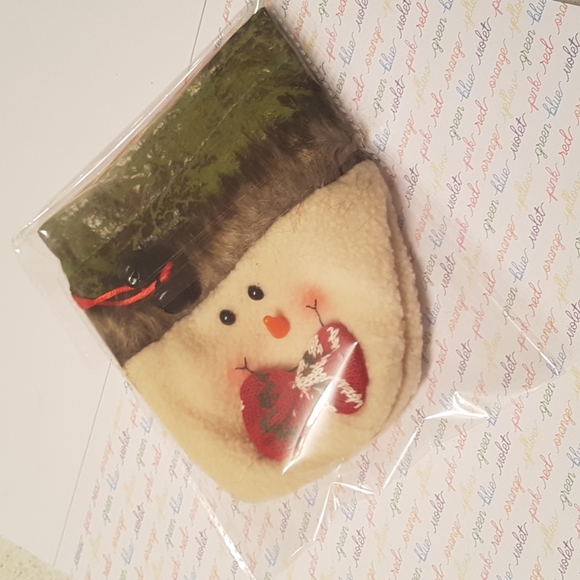🎅🏼2/15$ Snowman Christmas Bag Christmas Sock 6"x6" In. (Red/beige - Picture 5 of 5